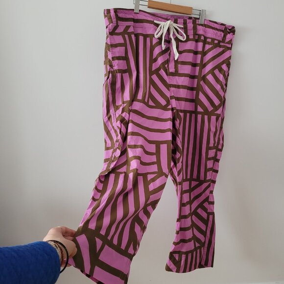 "Irregular Sleep Pattern" High-Waisted 100% Organic Cotton Pyjama Pants-Size 2XL - Picture 4 of 10